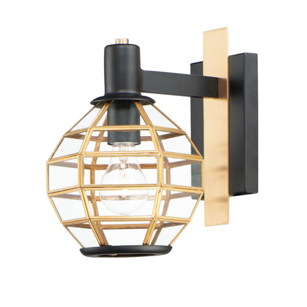 Heirloom Black and Burnished Brass One-Light Outdoor Wall Mount, image 1