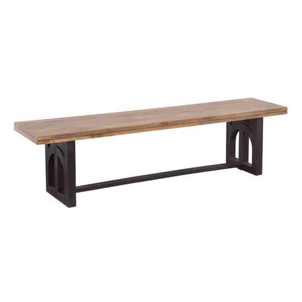 Gateway II Natural Black Cassius Dining Bench, image 1