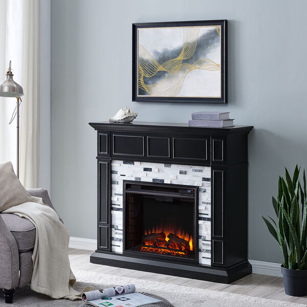Drovling Black Marble Electric FIreplace, image 4