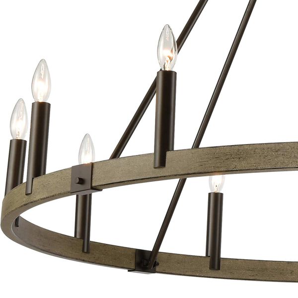 Transitions Oil Rubbed Bronze and Aspen 50-Inch 12-Light Chandelier, image 3