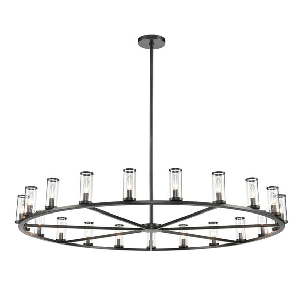 Revolve Urban Bronze 21-Light Chandelier with Clear Glass, image 1
