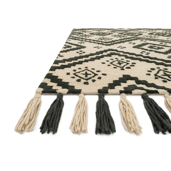 Crafted by Loloi Zagora Ivory Black Rectangle: 7 Ft. 9 In. x 9 Ft. 9 In. Rug, image 5
