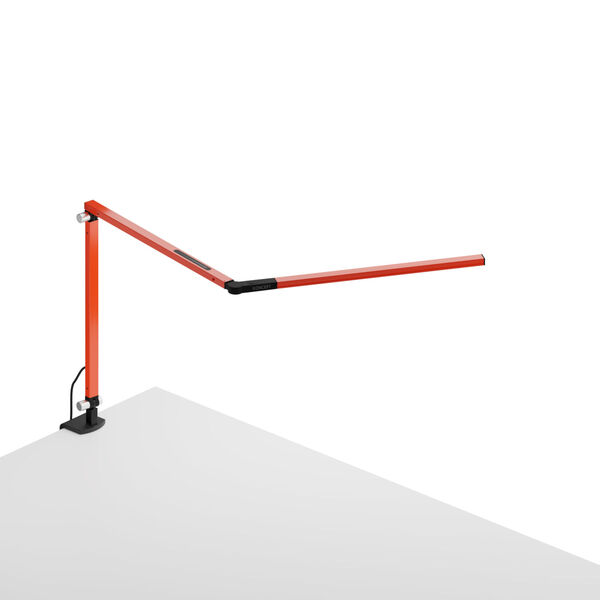 Z-Bar Orange LED Desk Lamp with One-Piece Desk Clamp, image 1