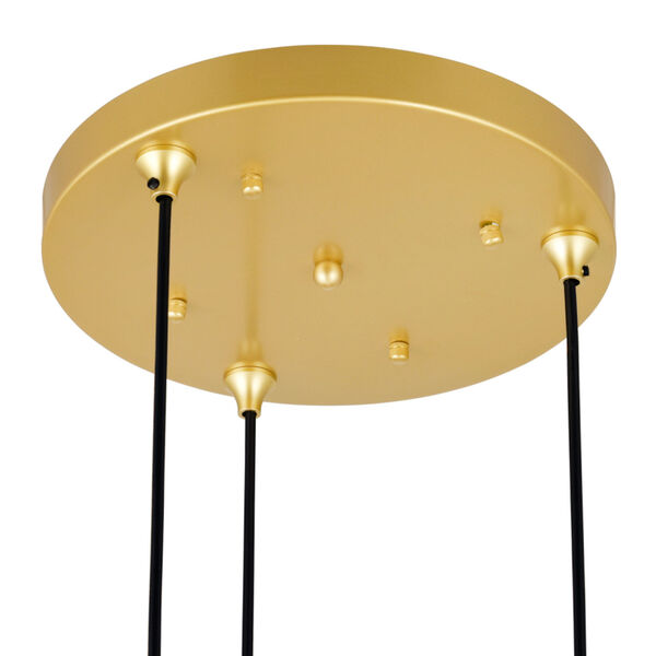 Da Vinci Brass Three-Light LED Pendant, image 3