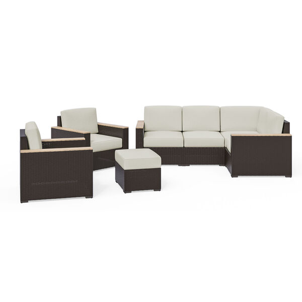 Palm Springs Brown Four-Piece Patio Sectional Set, image 1