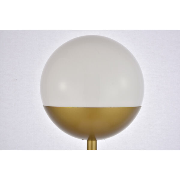 Eclipse Brass and Frosted White 62-Inch One-Light Floor Lamp, image 4