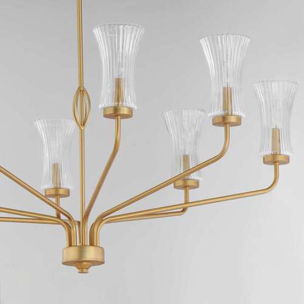 Camelot Natural Aged Brass Eight-Light Chandelier, image 4