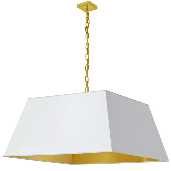 Milano Aged Brass and White One-Light XL Pendant, image 1
