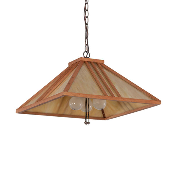 Forestwood Bronze and Beige Three-Light Pendant, image 3