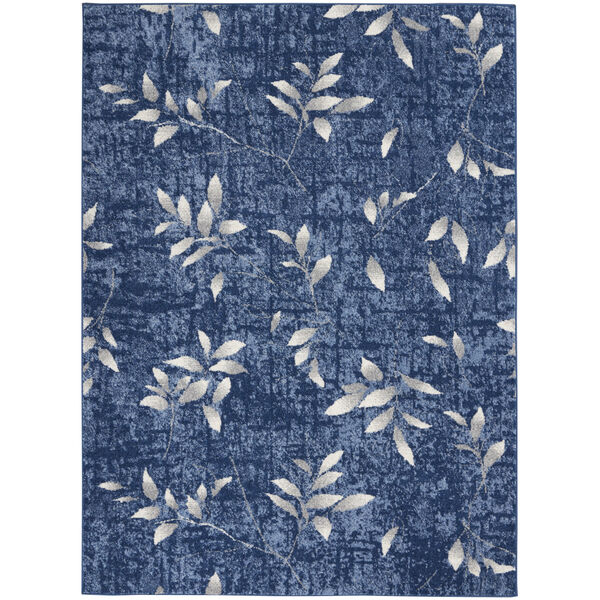 River Flow Navy Ivory Rectangular: 5 Ft. 3 In. x 7 Ft. 3 In. Area Rug, image 1