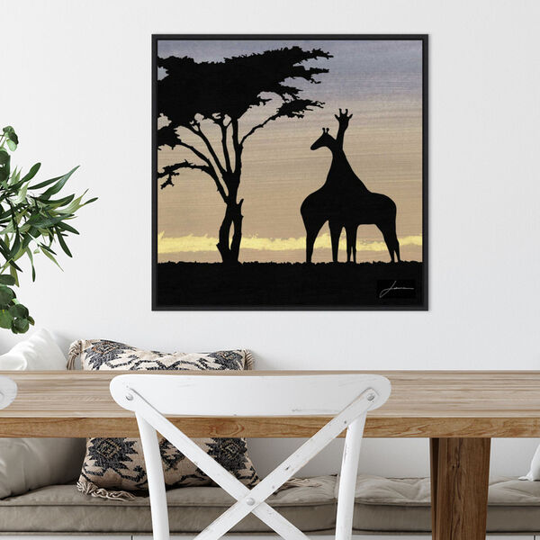 James Burghardt Black Savanna Giraffes Iv 22 x 22 Inch Wall Art, image 1