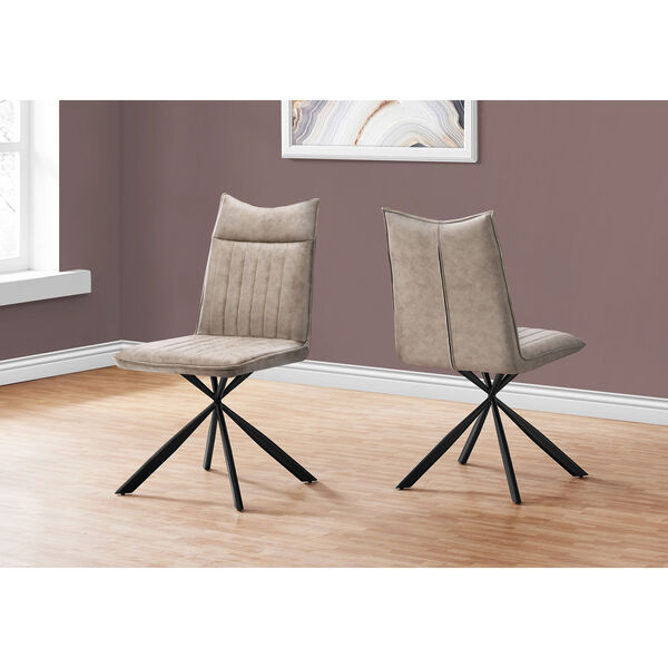 Taupe and Black Dining Chair, Set of 2, image 2