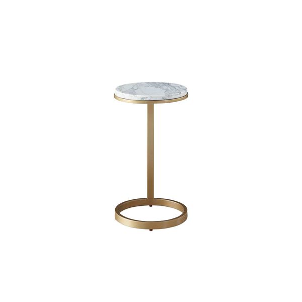 Tranquility White and Gold Side Table, image 1