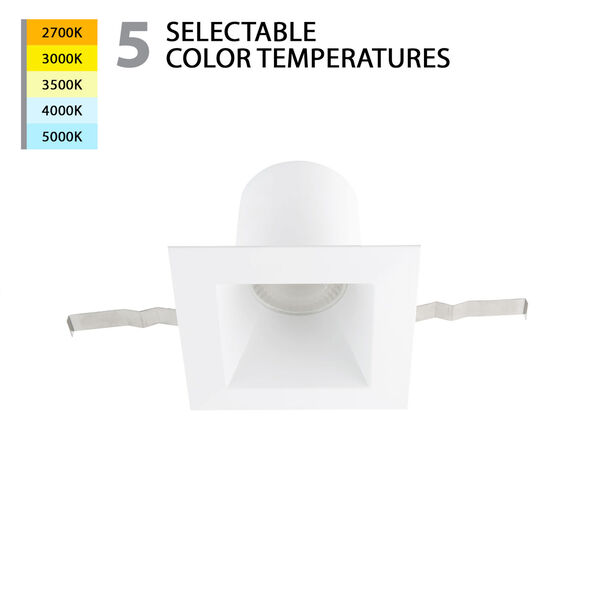 Blaze White LED Square Recessed Light Kit with Remodel Housing, image 1