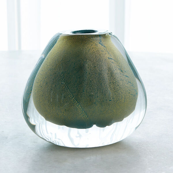 Green and Gold Conical Vase, image 5