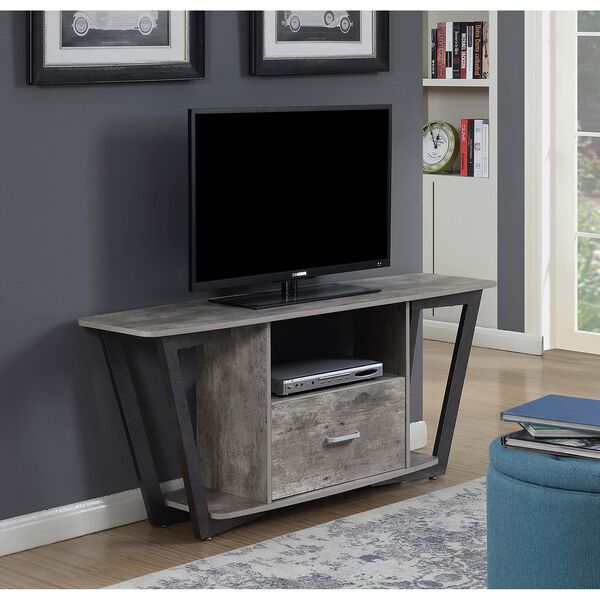 Graystone 60-Inch Gray and Black TV Stand, image 1