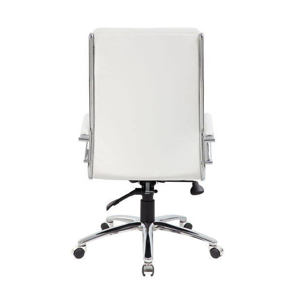 Boss White Executive chair with Metal Chrome, image 2
