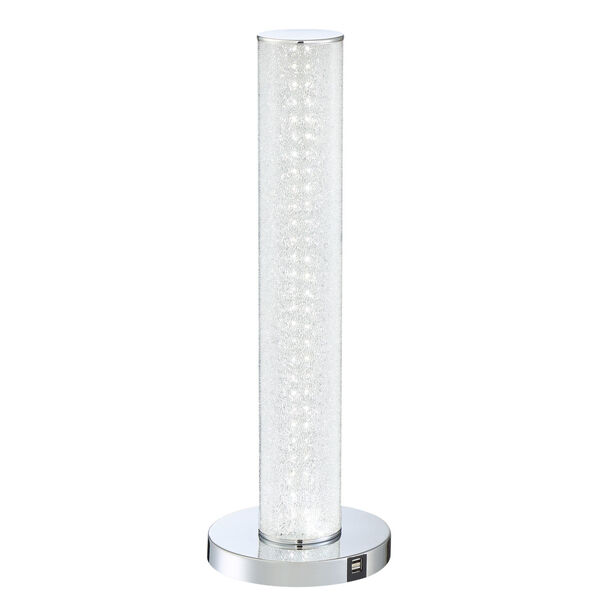 Quilla Chrome Diamond Acrylic LED Table Lamp, image 1