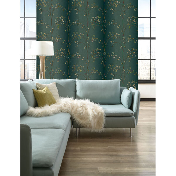 Inspired by Color Teal, Bronze Metallic and Powder Green Wallpaper, image 3