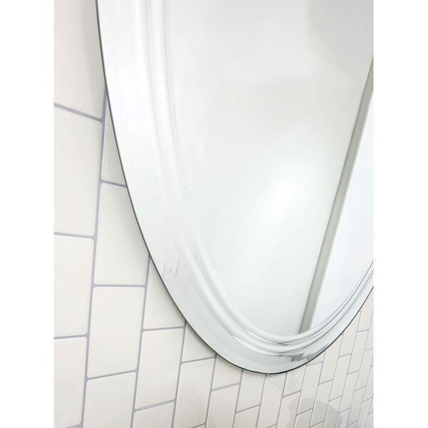 Tri Bev Silver 24 x 32-Inch Oval Frameless Bathroom Mirror, image 4