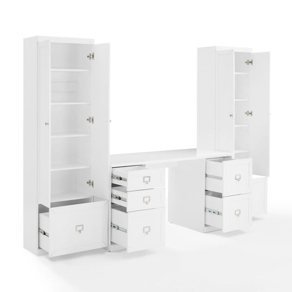 Harper White Three-Piece File Cabinet Desk Set, image 4