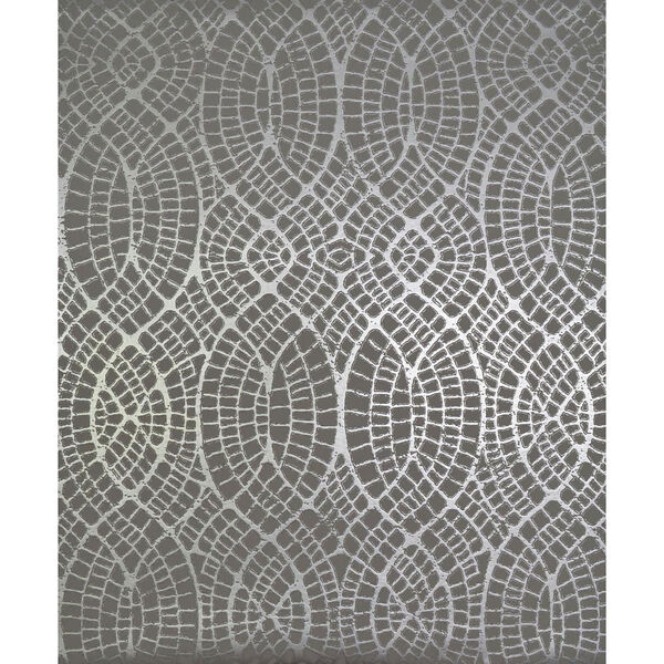 Antonina Vella Modern Metals Tortoise Grey and Silver Wallpaper, image 1