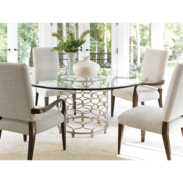Laurel Canyon Silver Bollinger Round Dining Table With 72 In. Glass Top, image 3