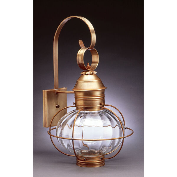 Onion Antique Brass 12-Inch One-Light Outdoor Wall Sconce with Optic Glass, image 1