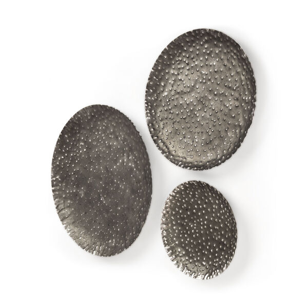 Lanx Black and Gray Decorative Wall Metal Plate, Set of Three, image 2
