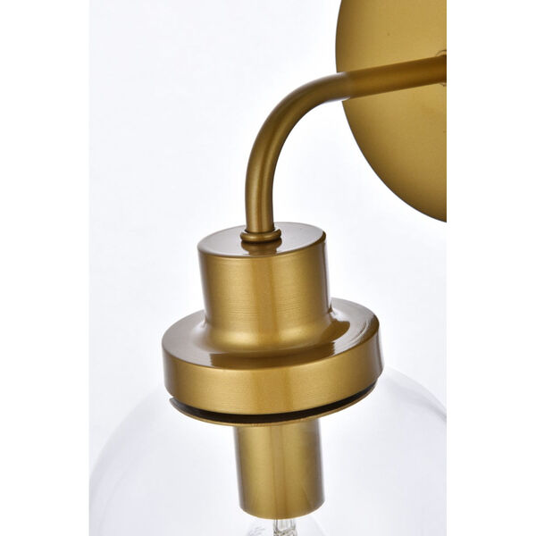 Hanson Brass and Clear Shade One-Light Bath Vanity, image 5
