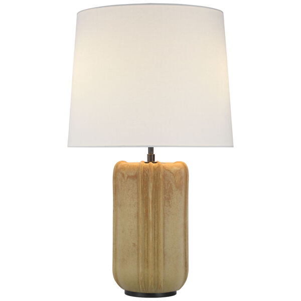 Minx Large Table Lamp in Yellow Oxide with Linen Shade by Thomas O'Brien, image 1