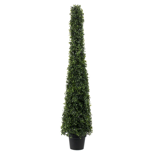 Green 4-Feet Artificial Potted Boxwood Cone with UV Resistant, image 4