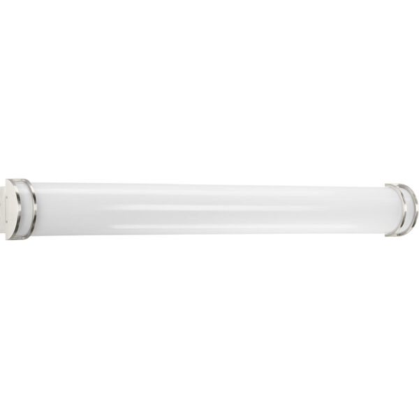 Brushed Nickel 48-Inch LED Bath Vanity with White Shade, image 1