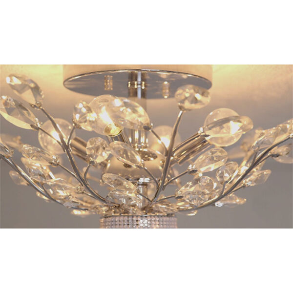 Orchid Chrome Four-Light 20-Inch Flush Mount with Royal Cut Clear Crystal, image 4