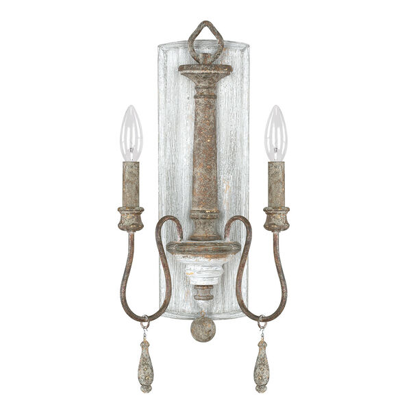 Zoe French Antique Two-Light 8.5-Inch Wall Sconce, image 1