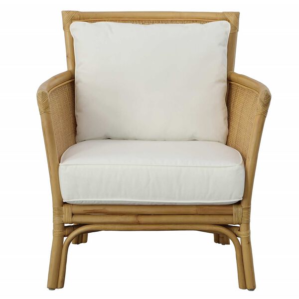 Pacific Natural and White Rattan Armchair, image 1