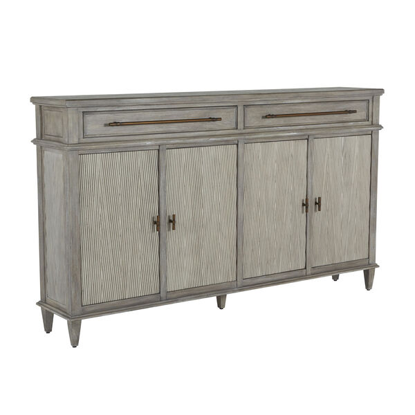 Isaac Brushed Grey and Antique Bronze Long Cabinet, image 1