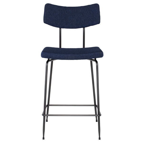 Soli True Blue and Matte Black Counter Stool, image 2