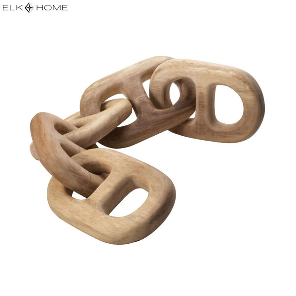 Hand Carved Five-Link Decorative Wooden Chain, image 4