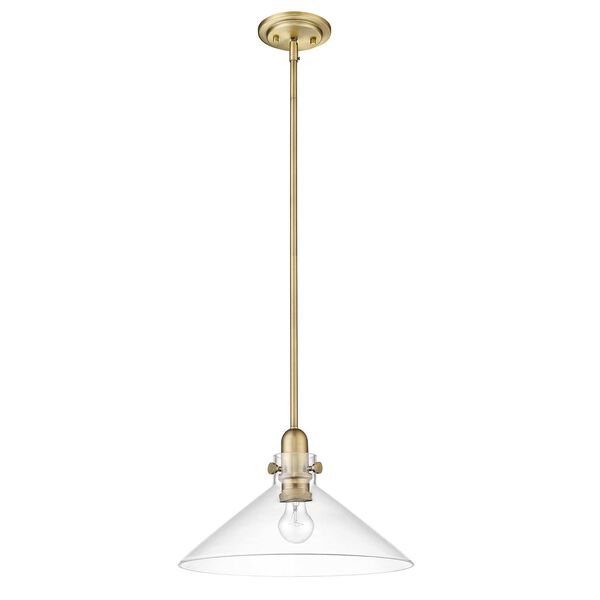 Dwyer Antique Brass One-Light Pendant with Clear Glass, image 5