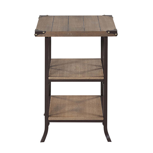 Brookline Driftwood End Table with Brown Frame, image 4