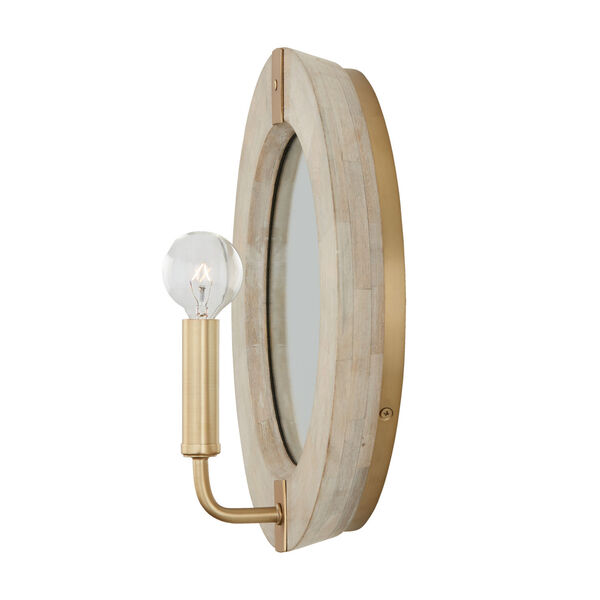 Finn White Wash and Matte Brass One-Light Sconce, image 6