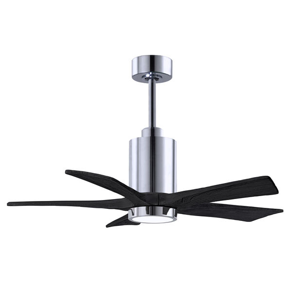 Patricia-5 Polished Chrome and Matte Black 42-Inch Ceiling Fan with LED Light Kit, image 3