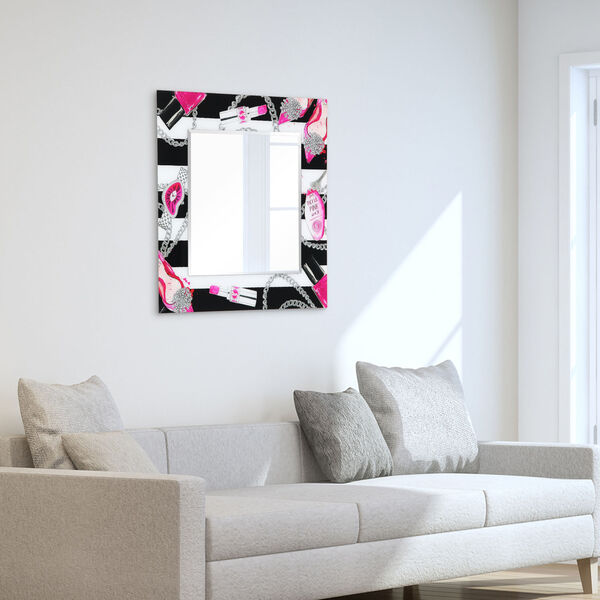 Essentials Pink 36 x 36-Inch Square Beveled Wall Mirror, image 6