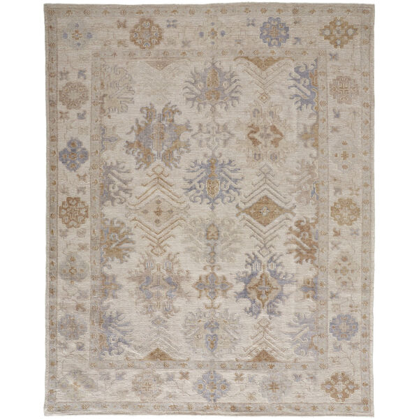 Wendover Eco Friendly Pet Oushak Tan Blue Rectangular: 3 Ft. 6 In. x 5 Ft. 6 In. Area Rug, image 1