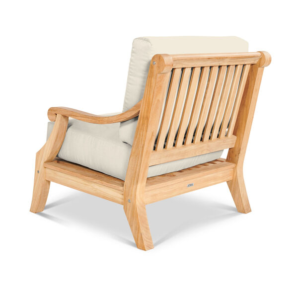 Sonoma Natural Teak Deep Seating Outdoor Club Chair with Sunbrella Canvas Canvas Cushion, image 2
