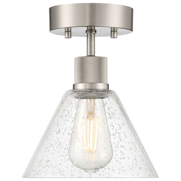 Port Nine Silver One-Light LED Semi-Flush with Clear Glass, image 2