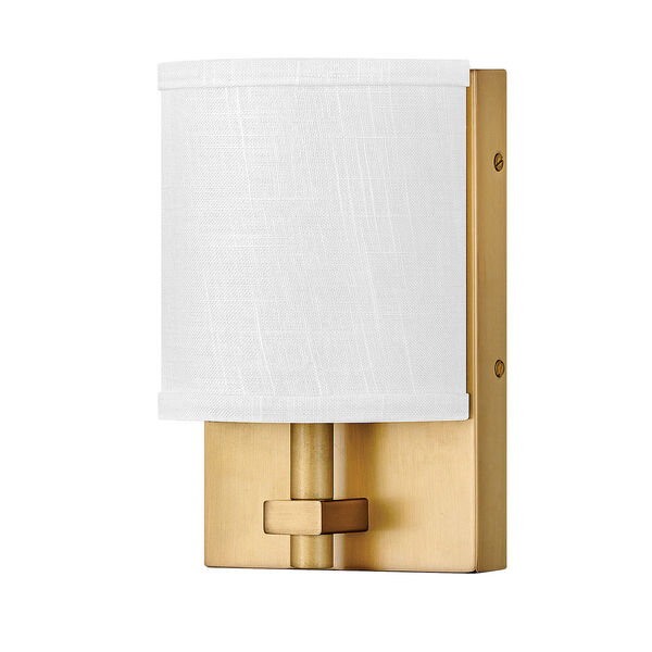 Avenue Heritage Brass One-Light LED Wall Sconce with Off White Linen Shade, image 4