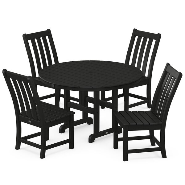 Vineyard Black Round Side Chair Dining Set, 5-Piece, image 1