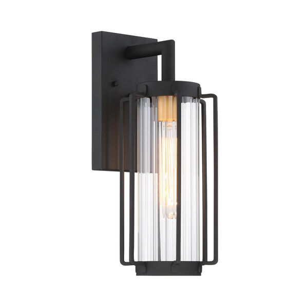 Avonlea Black With Gold Six-Inch One-Light Outdoor Wall Mount, image 1